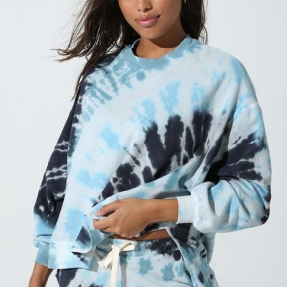 Electric & Rose Tops - ELECTRIC & ROSE Sage & Marina Tie-Dye Prism Neil Hi-Low Sweatshirt - Women XS